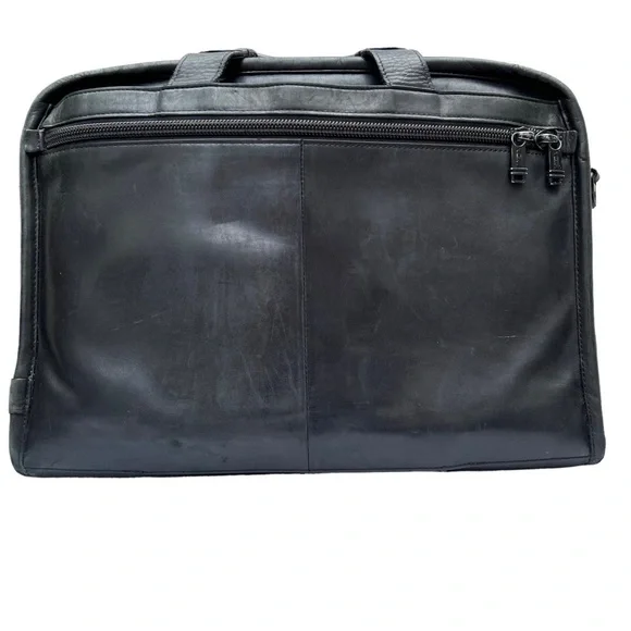 Tumi 96111DH ALPHA Slim Large Screen Black Leather Portfolio Briefcase Laptop​ - Picture 3 of 16